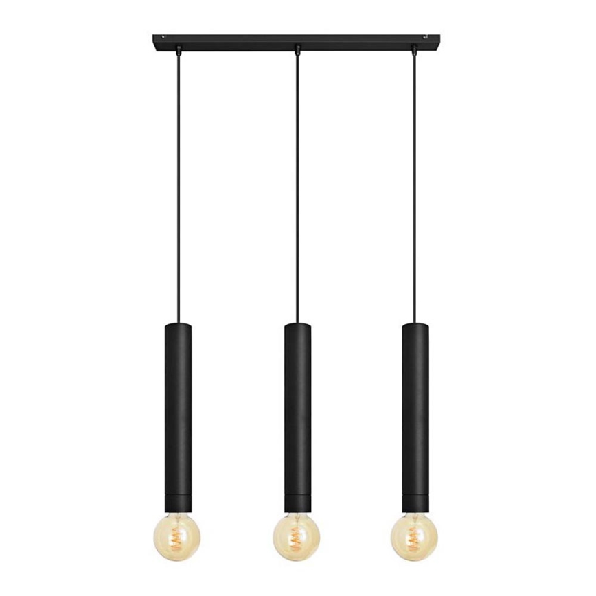 Lustra ar auklu TUBA 3xE27/15W/230V melna
