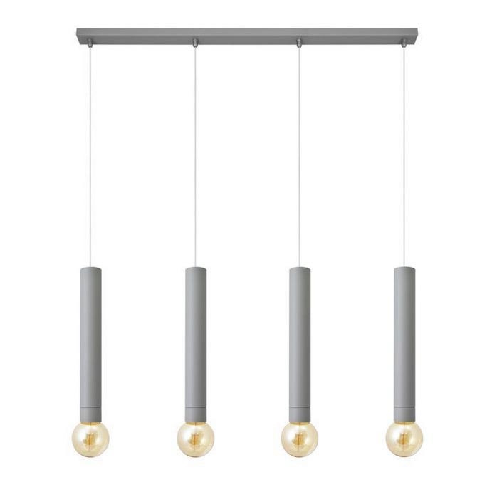 Lustra ar auklu TUBA 4xE27/15W/230V pelēka