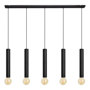 Lustra ar auklu TUBA 5xE27/15W/230V melna