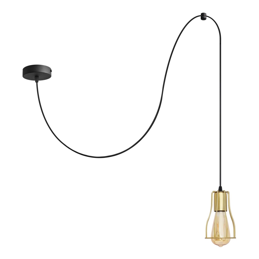 Lustra ar auklu TUBE 1xE27/15W/230V melna/zelta