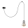 Lustra ar auklu TUBE LONG 1xE27/15W/230V melna/spīdīgi hromēts
