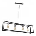Lustra ar auklu TUNJA 4xE27/60W/230V melna/spīdīgi hromēts