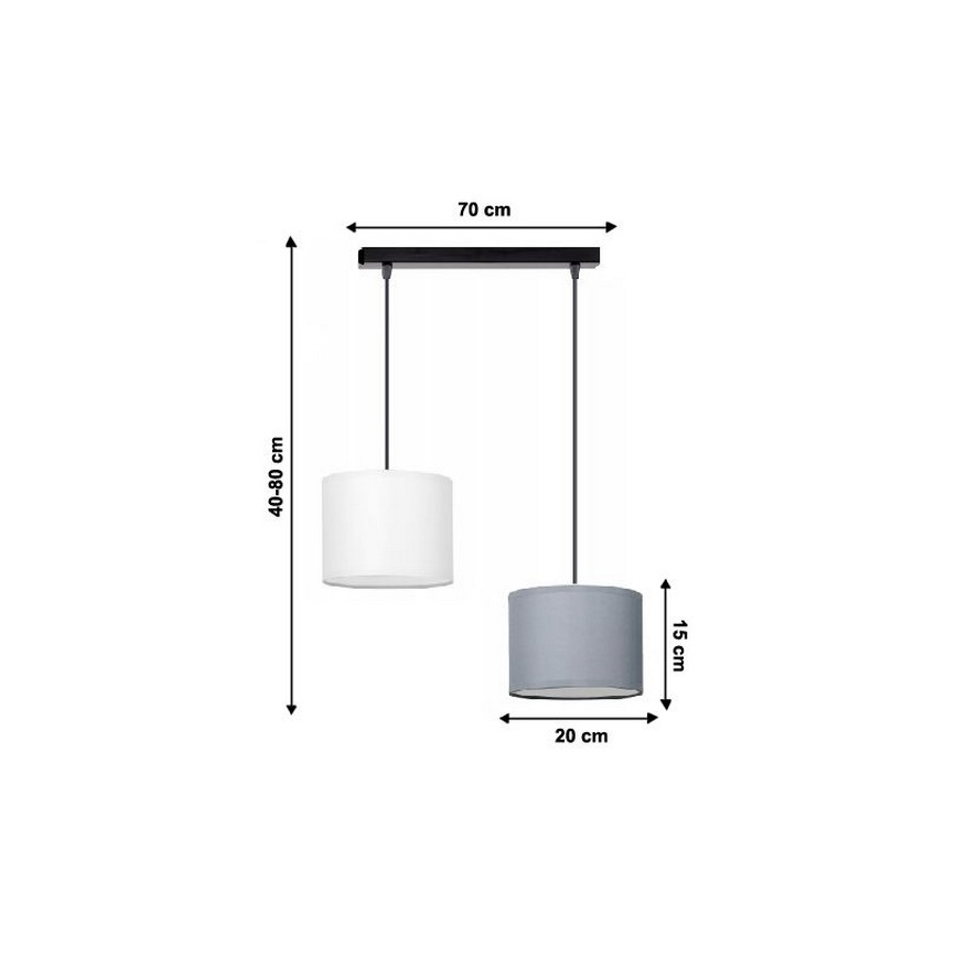Lustra ar auklu TUZ 2xE27/60W/230V