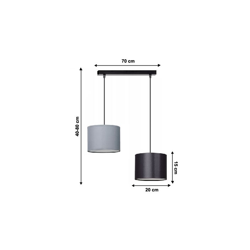 Lustra ar auklu TUZ 2xE27/60W/230V