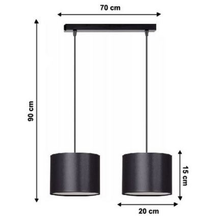 Lustra ar auklu TUZ 2xE27/60W/230V