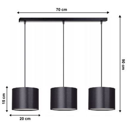 Lustra ar auklu TUZ 3xE27/60W/230V