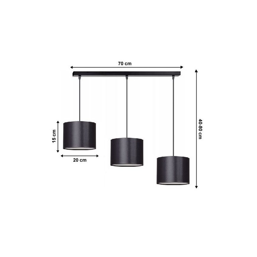 Lustra ar auklu TUZ 3xE27/60W/230V