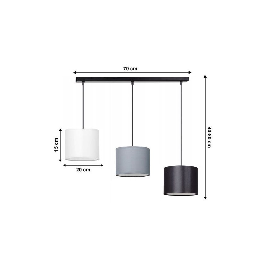 Lustra ar auklu TUZ 3xE27/60W/230V
