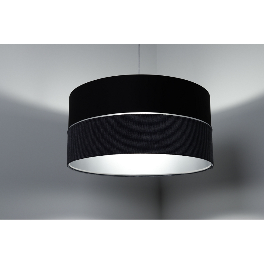 Lustra ar auklu TWIST 1xE27/60W/230V melna/pelēka/sudraba