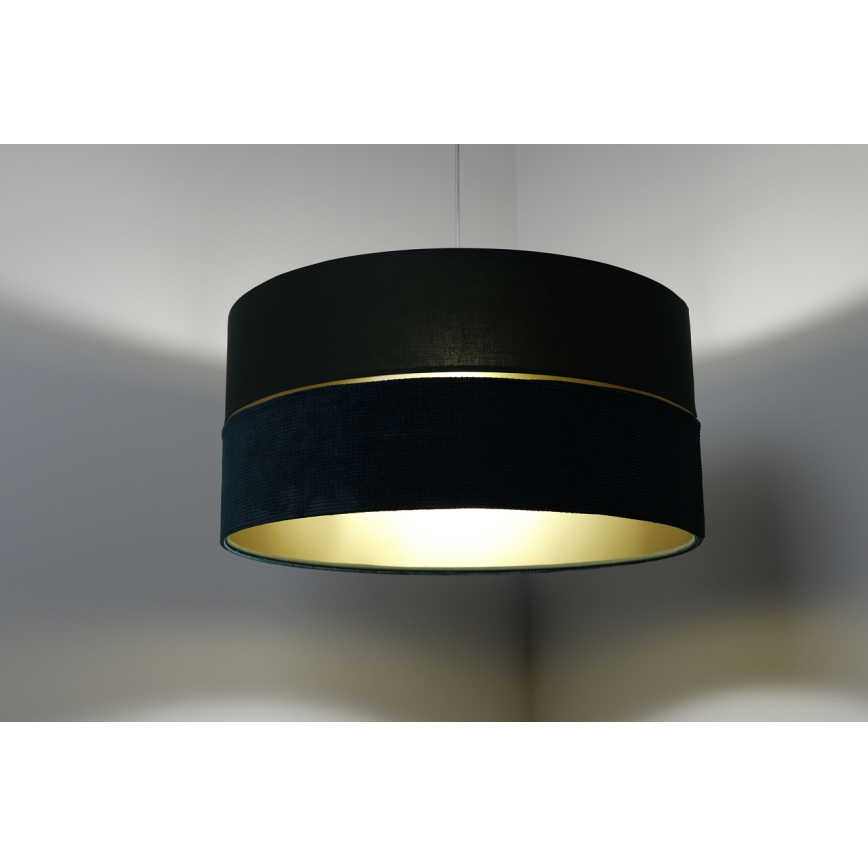 Lustra ar auklu TWIST 1xE27/60W/230V zaļa/zelta