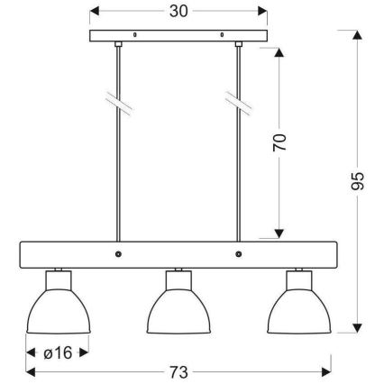 Lustra ar auklu VARIO 3xE27/60W/230V Bērzs