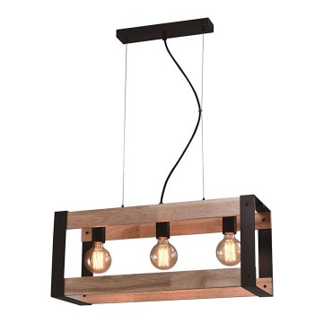 Lustra ar auklu VARNA 3xE27/40W/230V ozols
