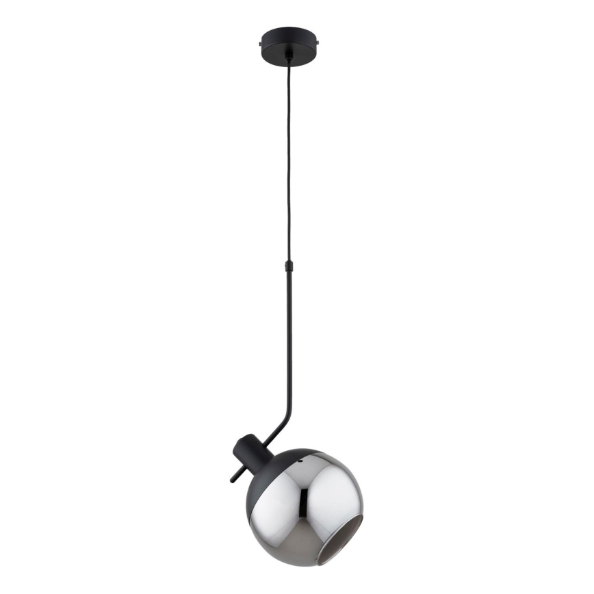 Lustra ar auklu VELTO 1xE27/15W/230V melna/dūmakains