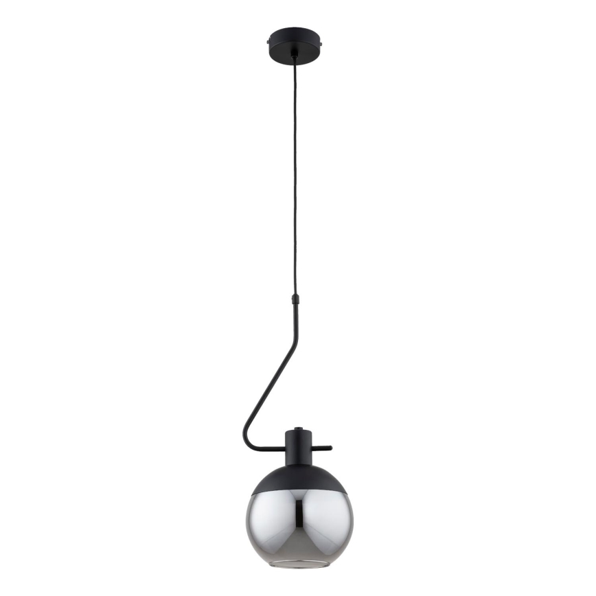 Lustra ar auklu VELTO ENIGMA 1xE27/15W/230V melna/dūmakains