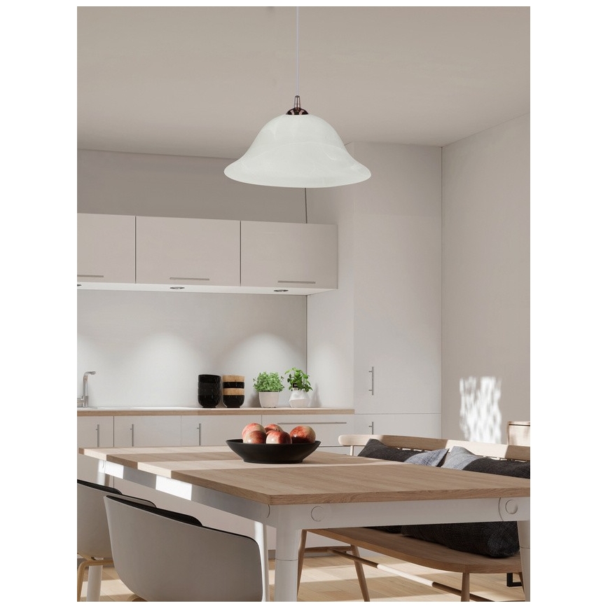 Lustra ar auklu VERA 1xE27/60W/230V varš/balta
