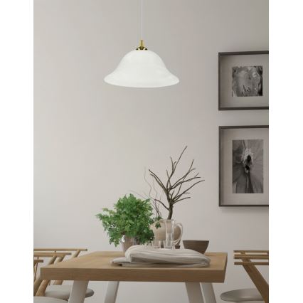 Lustra ar auklu VERA 1xE27/60W/230V zelta/balta