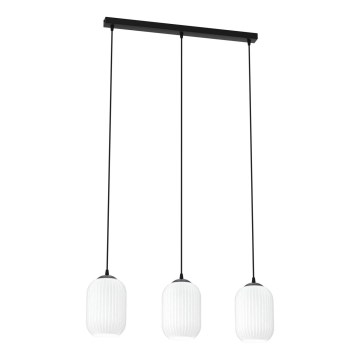 Lustra ar auklu VERDI 3xE27/15W/230V melna/balta