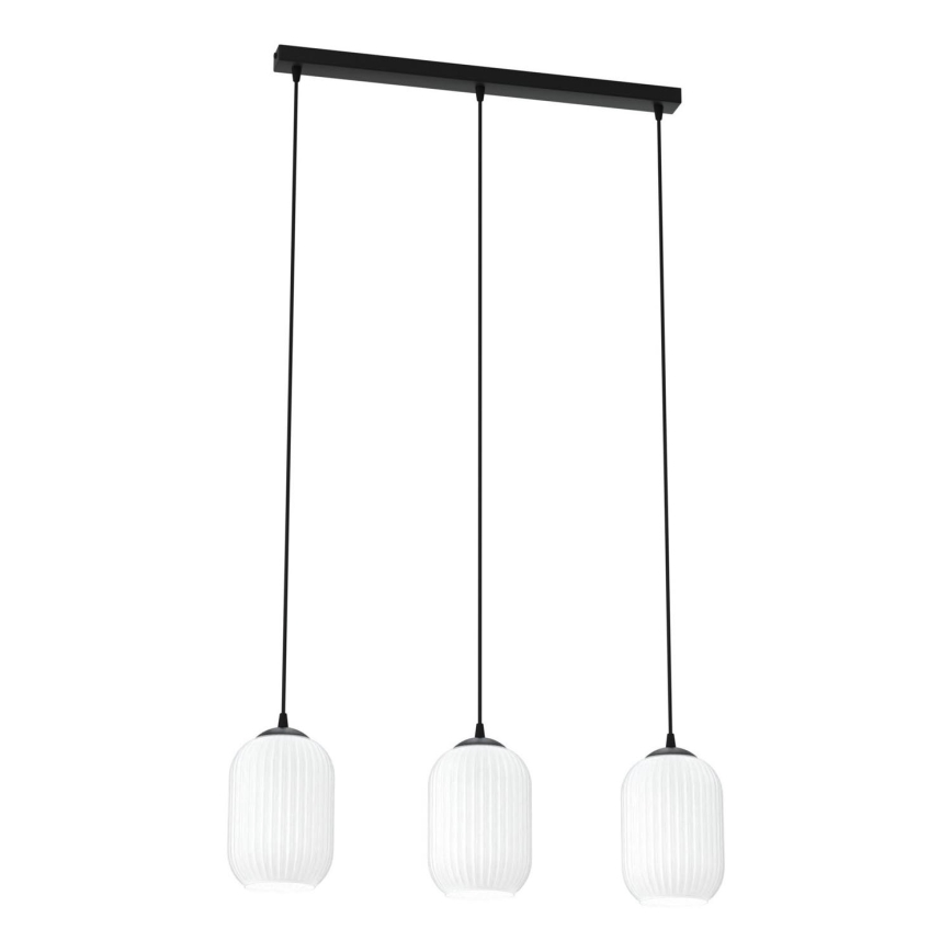 Lustra ar auklu VERDI 3xE27/15W/230V melna/balta