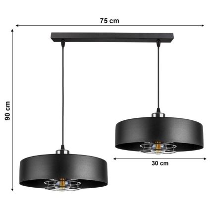 Lustra ar auklu VEST 2xE27/60W/230V