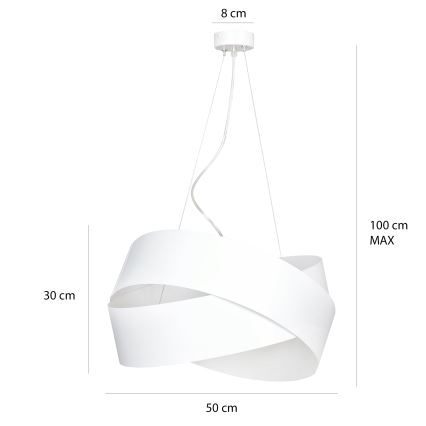 Lustra ar auklu VIENO 3xE27/15W/230V balta