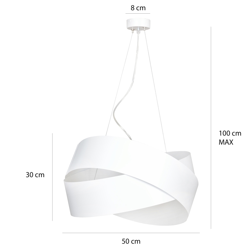 Lustra ar auklu VIENO 3xE27/15W/230V balta