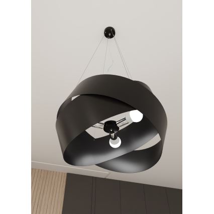 Lustra ar auklu VIENO 3xE27/15W/230V melna