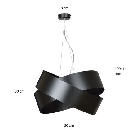 Lustra ar auklu VIENO 3xE27/15W/230V melna