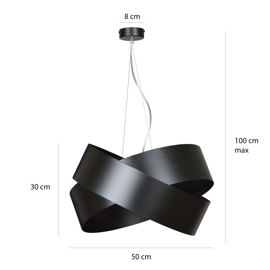 Lustra ar auklu VIENO 3xE27/15W/230V melna