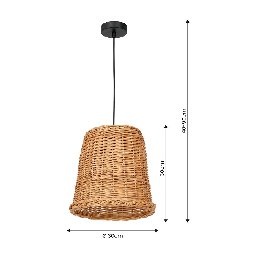 Lustra ar auklu VIMINI 1xE27/40W/230V rotanga