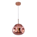 Lustra ar auklu VITRO 1xE27/7W/230V d. 25 cm rozā zelta