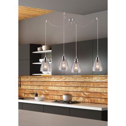 Lustra ar auklu VOICE 4xE27/40W/230V zirneklis