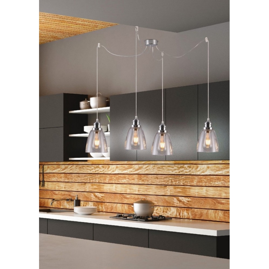Lustra ar auklu VOICE 4xE27/40W/230V zirneklis
