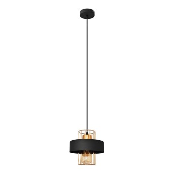 Lustra ar auklu VOLTA 1xE27/15W/230V melna/zeltaina