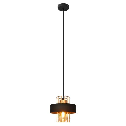 Lustra ar auklu VOLTA 1xE27/15W/230V melna/zeltaina