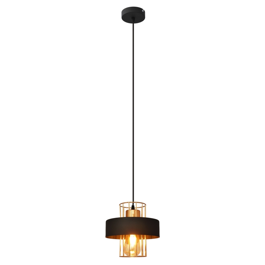 Lustra ar auklu VOLTA 1xE27/15W/230V melna/zeltaina