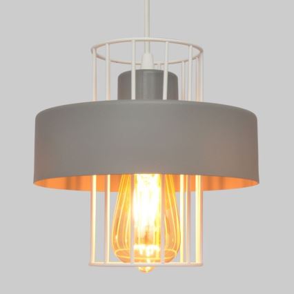 Lustra ar auklu VOLTA 1xE27/15W/230V pelēka