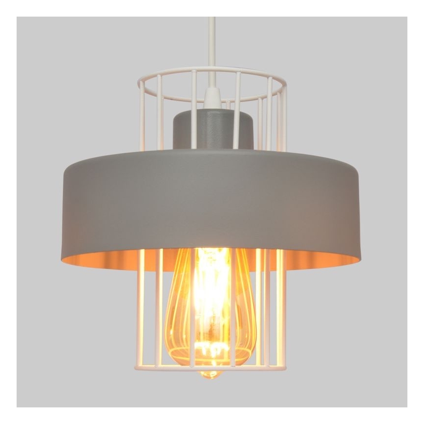 Lustra ar auklu VOLTA 1xE27/15W/230V pelēka