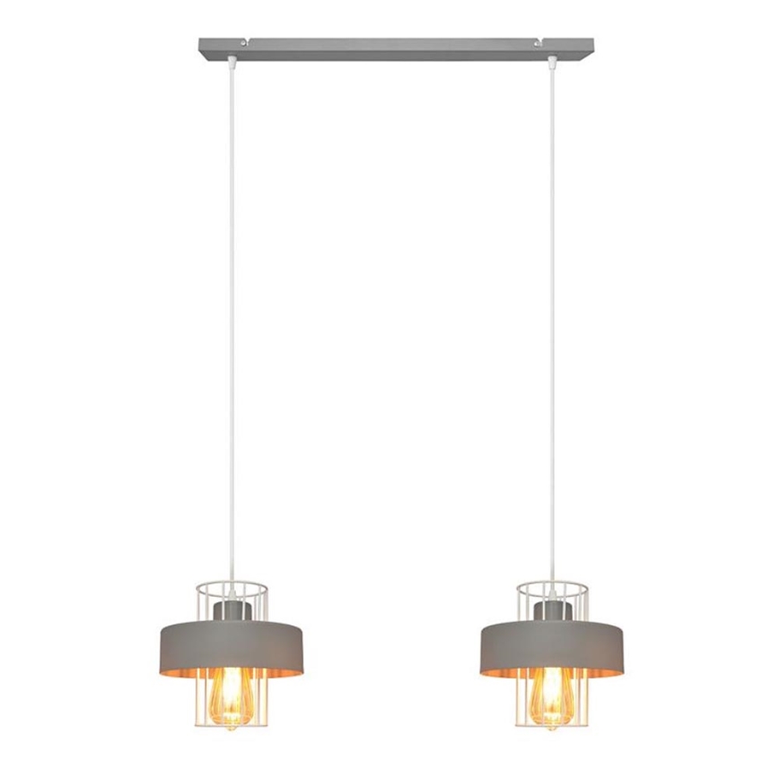 Lustra ar auklu VOLTA 2xE27/15W/230V pelēka