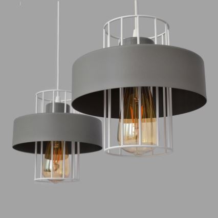 Lustra ar auklu VOLTA 2xE27/15W/230V pelēka