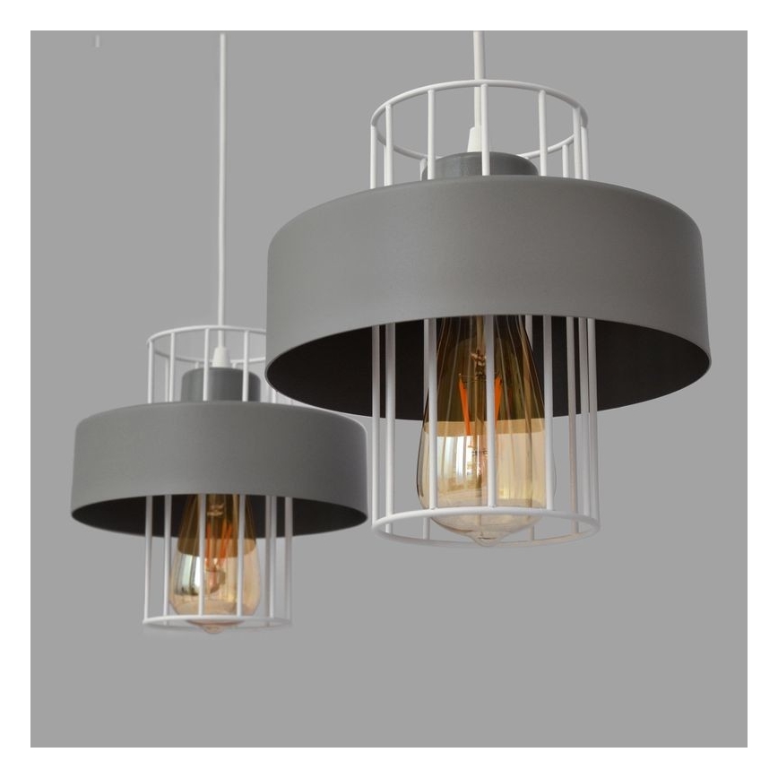 Lustra ar auklu VOLTA 2xE27/15W/230V pelēka