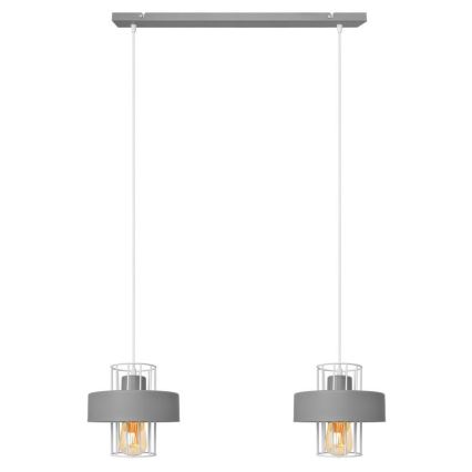Lustra ar auklu VOLTA 2xE27/15W/230V pelēka