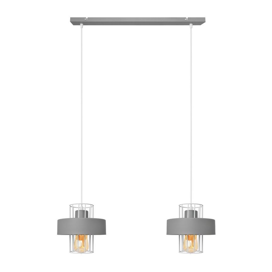 Lustra ar auklu VOLTA 2xE27/15W/230V pelēka
