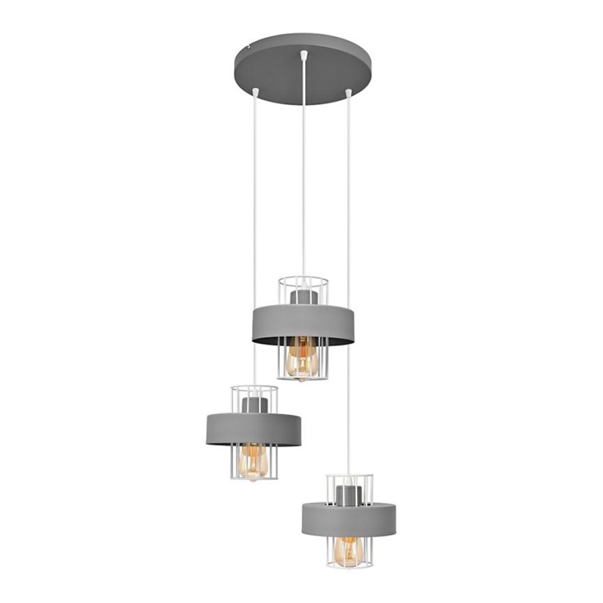 Lustra ar auklu VOLTA 3xE27/15W/230V d. 42 cm pelēka