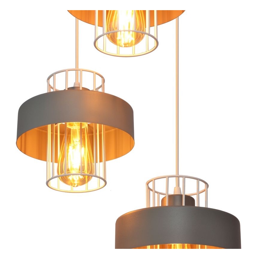 Lustra ar auklu VOLTA 3xE27/15W/230V d. 42 cm pelēka