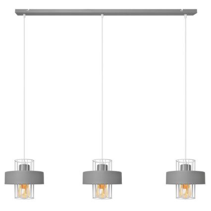 Lustra ar auklu VOLTA 3xE27/15W/230V pelēka