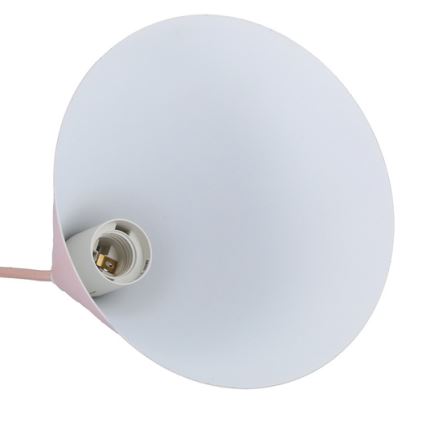 Lustra ar auklu VOSS 1xE27/40W/230V rozā/balta