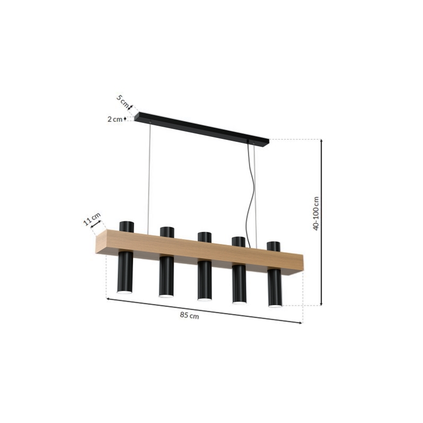 Lustra ar auklu WEST 5xGU10/25W/230V
