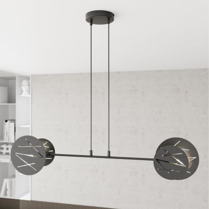 Lustra ar auklu XOTIC 2xE27/15W/230V melna