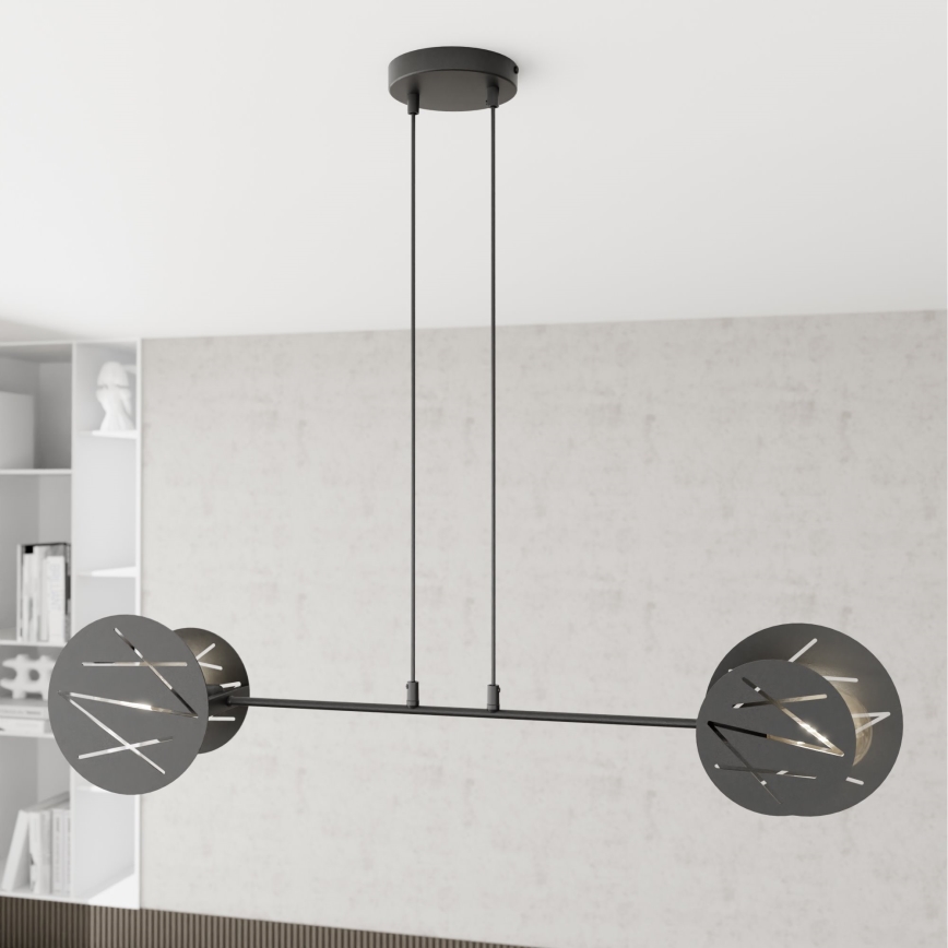 Lustra ar auklu XOTIC 2xE27/15W/230V melna