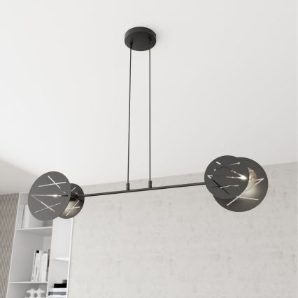 Lustra ar auklu XOTIC 2xE27/15W/230V melna
